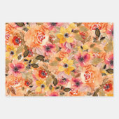 Waterverf herfst bloemen papierbladen ompakken inpakpapier vel (Voorkant)