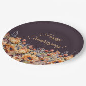 Waterverf Herfst Bloemen- Papieren Bordje (Gekanteld)