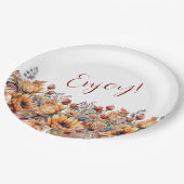 Waterverf Herfst Bloemen- Papieren Bordje (Gekanteld)