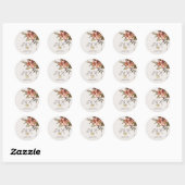 Waterverf Herfst Bloemen Ronde Sticker (Vel)