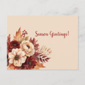 Waterverf Herfst Bloemen-Seizoen Groeten- Briefkaart (Voorkant)