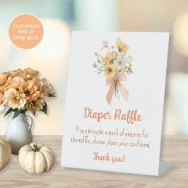 Waterverf Herfst Bloemen Shower Luier Raffle Bord Reclamebord Met Voetstuk