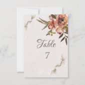 Waterverf Herfst Bloemen Tafel Kaart (Voorkant)