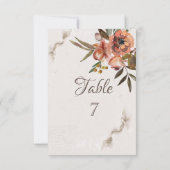 Waterverf Herfst Bloemen Tafel Kaart (Achterkant)
