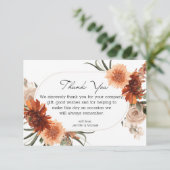 waterverf herfst Bloemen Terracotta bruiloft Moder Bedankkaart (Staand voorkant)