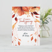 Waterverf Herfst Bloemen Thanksgiving Custom Feestdagenkaart (Staand voorkant)