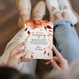 Waterverf Herfst Bloemen Thanksgiving Custom Feestdagenkaart