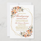 Waterverf Herfst Bloemen Thanksgiving Party Kaart (Voorkant)