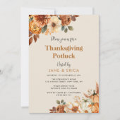 waterverf herfst bloemen Thanksgiving potluck Kaart (Voorkant)