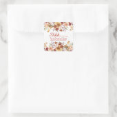 Waterverf Herfst Bloemen Verrassingsfeest Vierkante Sticker (Tas)