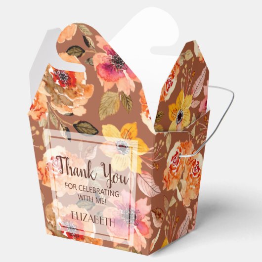 Waterverf Herfst Bloemen Vrijgezellenfeest Bedankdoosjes (Geopend)