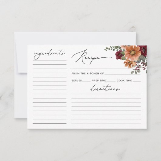 Waterverf Herfst Bloemen Vrijgezellenfeest Recept  (Voorkant)