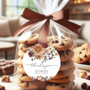 Waterverf Herfst Bloemen Vrijgezellenfeest Ronde Sticker