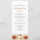 waterverf herfst bloemenmenu Thanksgiving Menu (Voorkant)