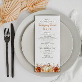 waterverf herfst bloemenmenu Thanksgiving Menu