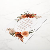 waterverf herfst bloementerracotta bruiloft folie uitnodiging (Gedraaid)