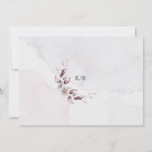 waterverf herfst bloemenuitnodiging verloving kaart (Achterkant)