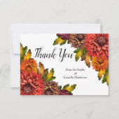Waterverf Herfst Bloemenverlies Dank u Bedankkaart (Voorkant)