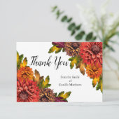 Waterverf Herfst Bloemenverlies Dank u Bedankkaart (Staand voorkant)