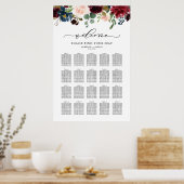 Waterverf Herfst Bloemige Herfst Bruiloft Zitplaat Poster (Keuken)
