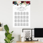 Waterverf Herfst Bloemige Herfst Bruiloft Zitplaat Poster (Thuiskantoor)