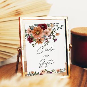 Waterverf Herfst Bloemkaarten en Cadeaus Poster