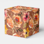 Waterverf Herfst Bloemrijke Bruiloftsterracotta Bedankdoosjes (Achterkant)