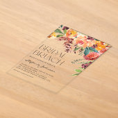 Waterverf Herfst Bloemstuk Bruids Brunch Acryl Uitnodigingen (Laagn)