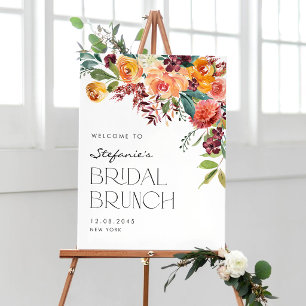 Waterverf Herfst Bloemstuk Bruids Brunch Poster