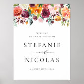 Waterverf herfst blooms feest welkom poster (Voorkant)