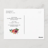Waterverf herfst blooms Floral sparen de Datum Briefkaart (Achterkant)