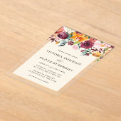  Waterverf herfst blooms Floral Wedding Acryl Uitnodigingen (Laagn)