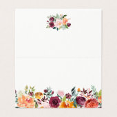 Waterverf herfst blooms Floral Wedding Kaart (Buitenkant ongevouwen)