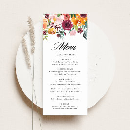 Waterverf herfst blooms Floral Wedding Menu