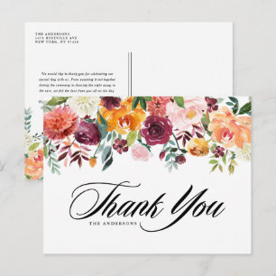 Waterverf herfst Blooms Garland Floral Hartelijk d Briefkaart