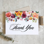 Waterverf herfst Blooms Garland Wedding Bedankkaart