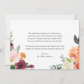 Waterverf herfst Blooms Garland Wedding Bedankkaart (Achterkant)