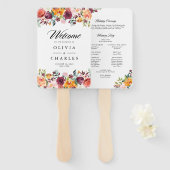 Waterverf herfst Blooms - programma voor weduwen Handwaaier (Voorkant en achterkant)