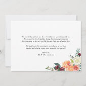 Waterverf herfst blooms vieren huwelijk bedankkaart (Achterkant)