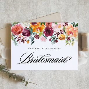 Waterverf herfst blooms zal je mijn Bridesmaid zij