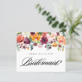 Waterverf herfst blooms zal je mijn Bridesmaid zij (Staand voorkant)