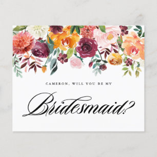 Waterverf herfst blooms zal je mijn Bridesmaid zij