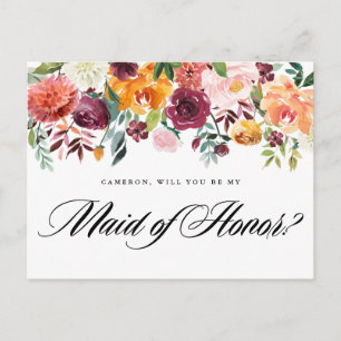 Waterverf herfst Blooms zijn mijn eerbetoon Uitnodiging Briefkaart