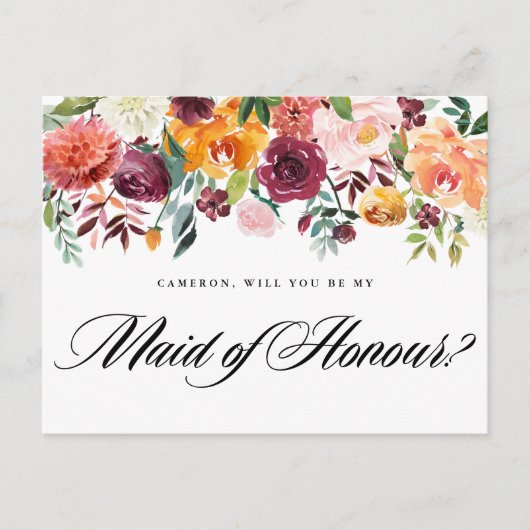 Waterverf herfst Blooms zijn mijn eerbetoon Uitnodiging Briefkaart (Voorkant)