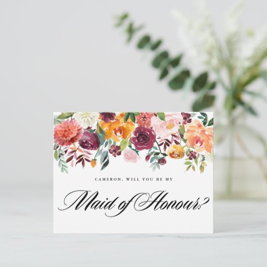 Waterverf herfst Blooms zijn mijn eerbetoon Uitnodiging Briefkaart (Staand voorkant)