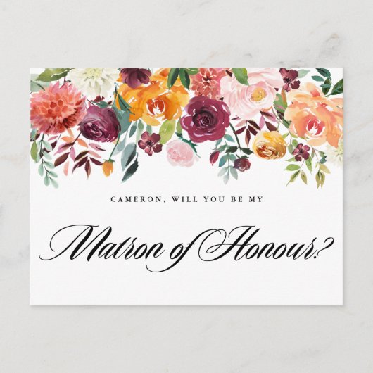 Waterverf herfst blooms zijn mijn tactiek van eer uitnodiging briefkaart (Voorkant)