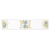 Waterverf Herfst Blue Oranje Pumpkin Korte Tafelloper (Horizontaal)