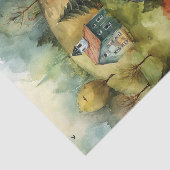 WATERVERF HERFST BOERDERIJ ONTKOPPELING WEEFSELPAP TISSUEPAPIER (Detail)