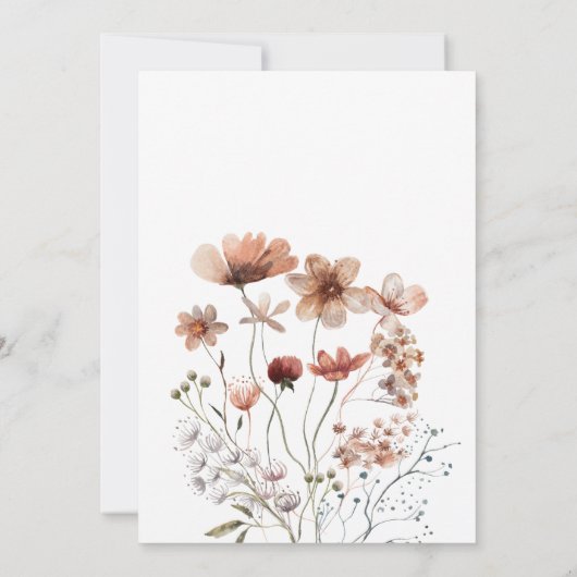 Waterverf herfst Boho Wildbloemen Kaart (Achterkant)