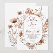 Waterverf herfst Boho Wildbloemen Kaart (Voorkant / Achterkant)